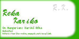 reka kariko business card
